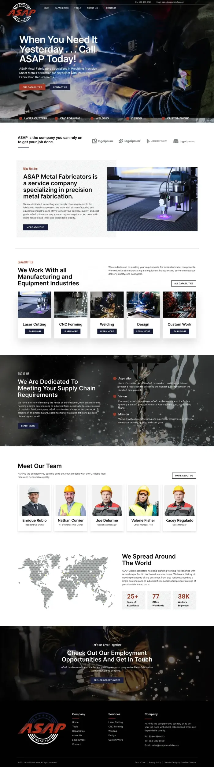 ASAP Fabricators website