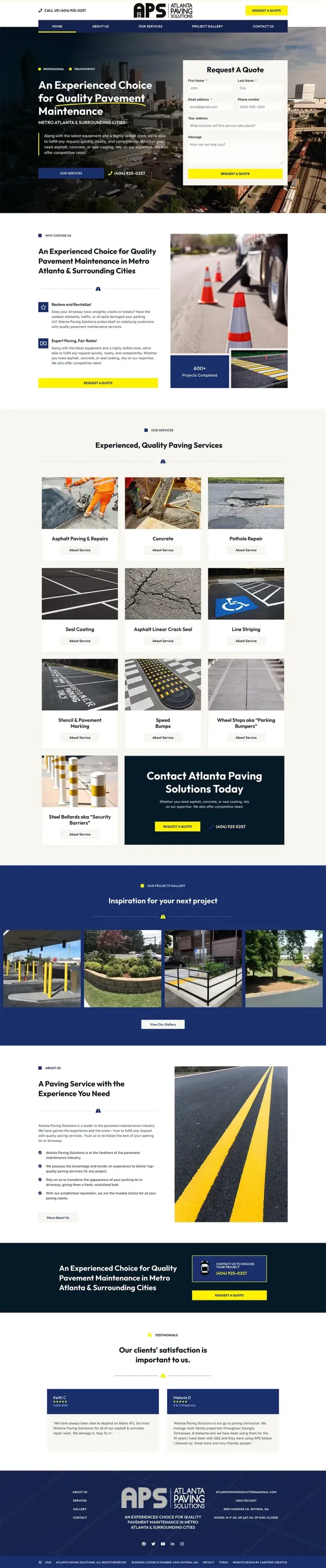 Atlanta Paving Solutions website