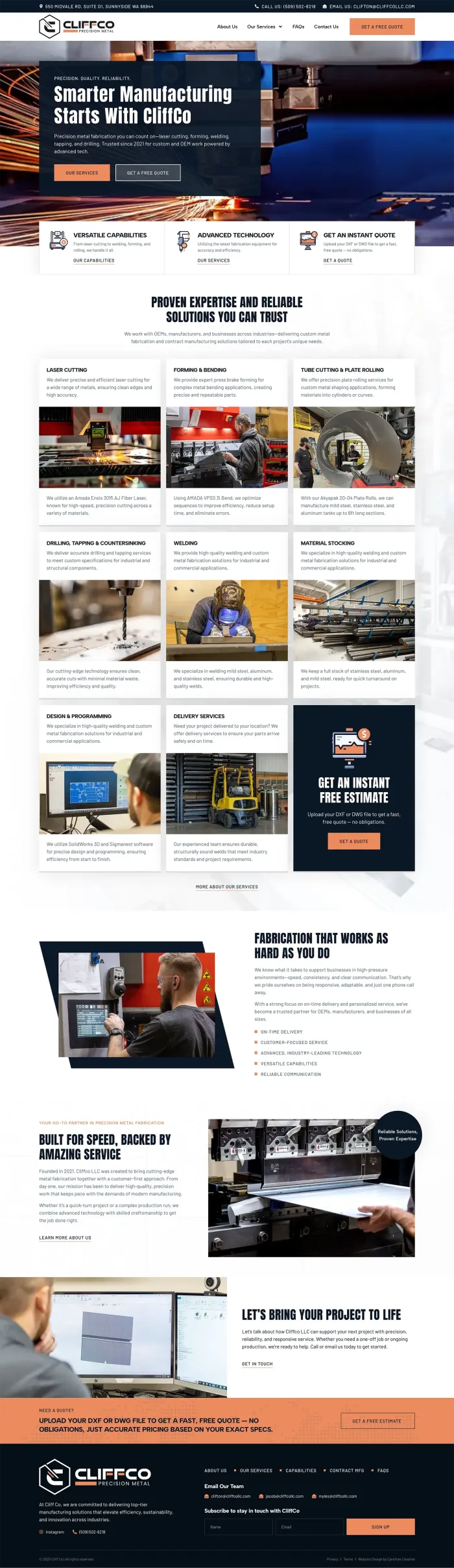 CliffCo Precision Metal website