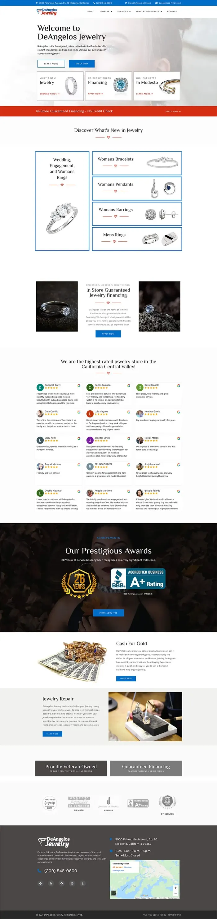 Deangelos Jewelry website