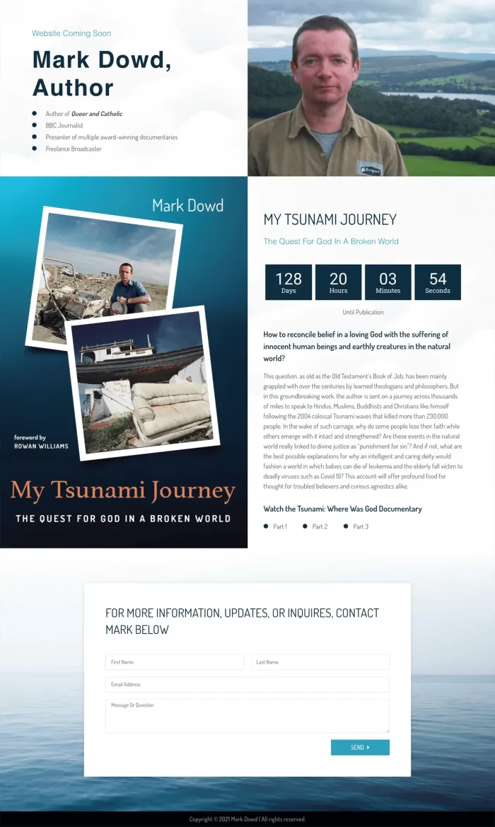 Mark Dowd Landing Page website