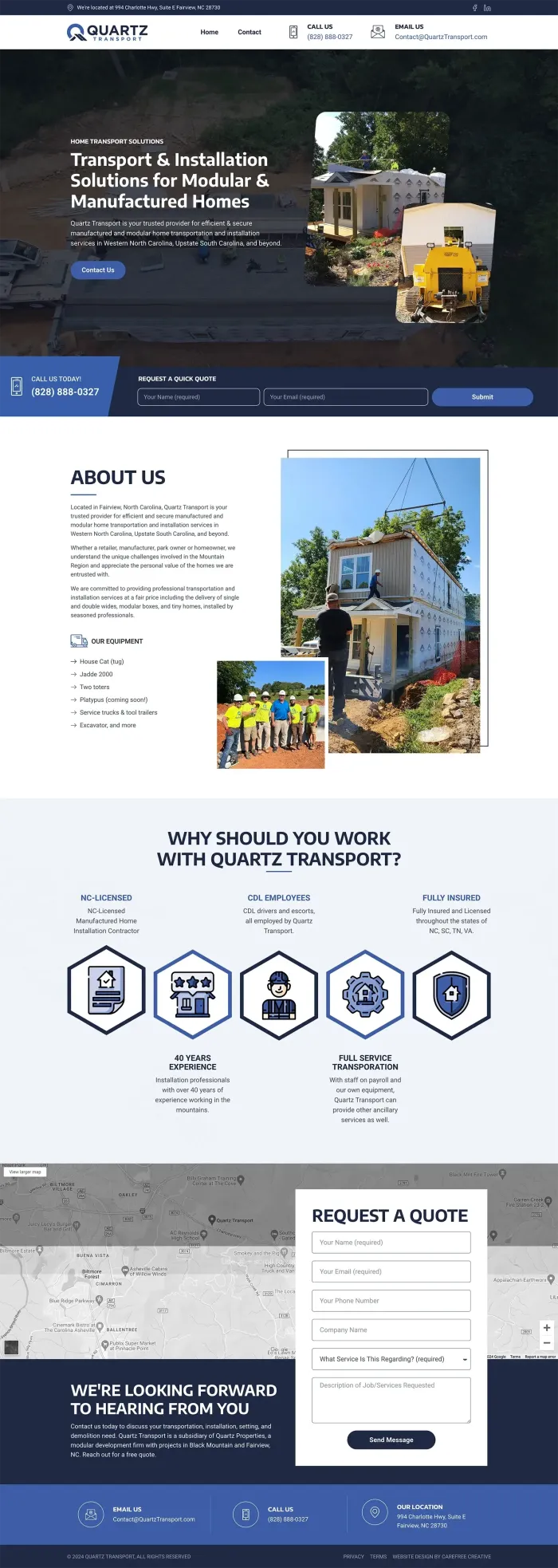 Quartz Transport website