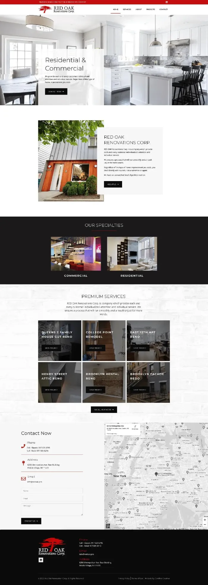 Red Oak Renovations website