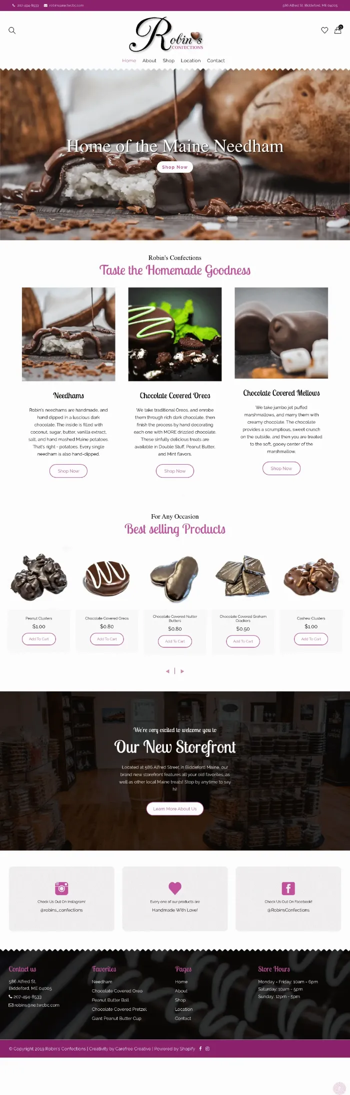 Robin’s Confections website