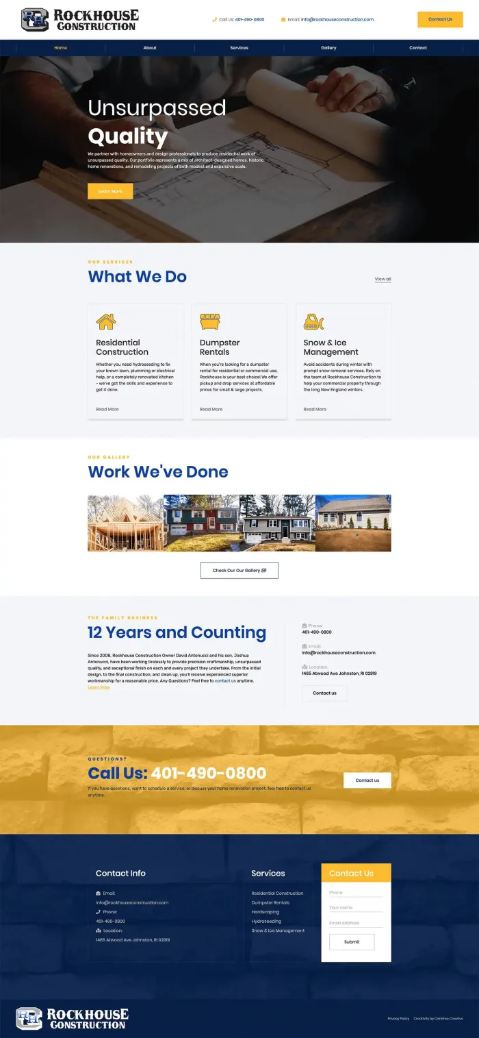 Rockhouse Construction website