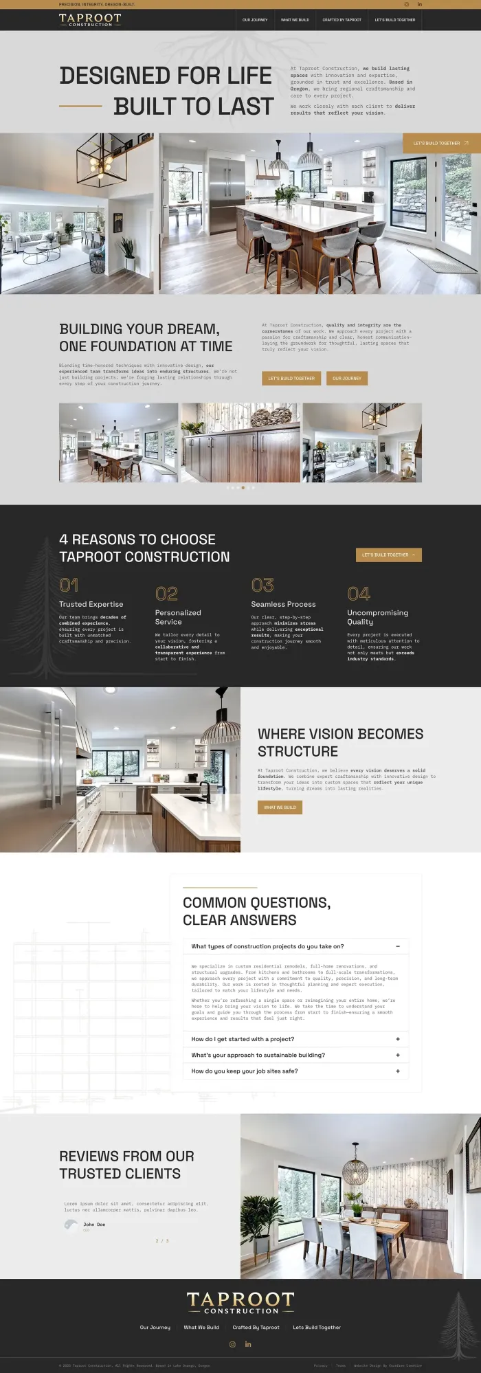 Taproot Construction website