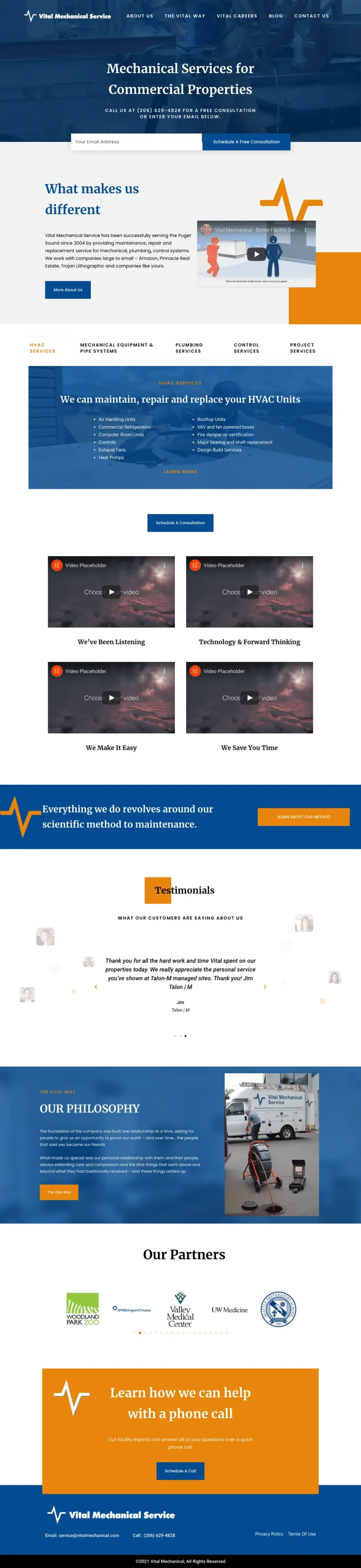 Vital Mechanical website